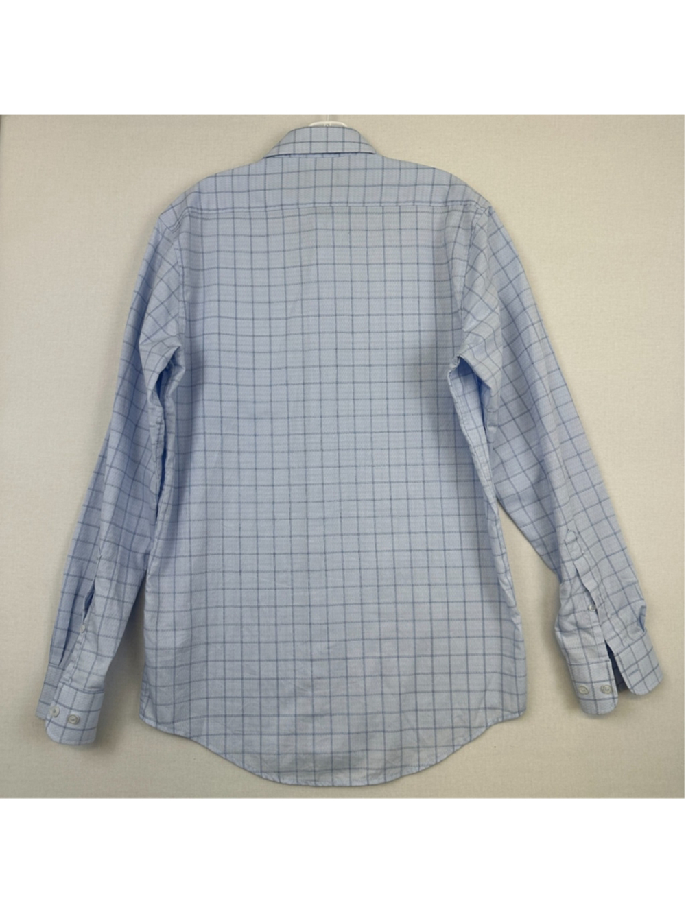Daniel Hechter Paris Dress Shirt Blue Check Modern Fit Men's / S 14-14.5 - Picture 11 of 12